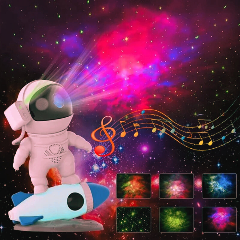 Premium Astronaut Bluetooth-Lautsprecher mit Smart Wecker: FM Radio, Elektronisches Schlaf-Nachtlicht, Tischuhr | Kompatibel mit iOS/Android, Smartphone, Laptop, Tablet, PC, Apple iPhone, iPad, MacBook, iOS, Android, Samsung  Tablet, Laptop, PC