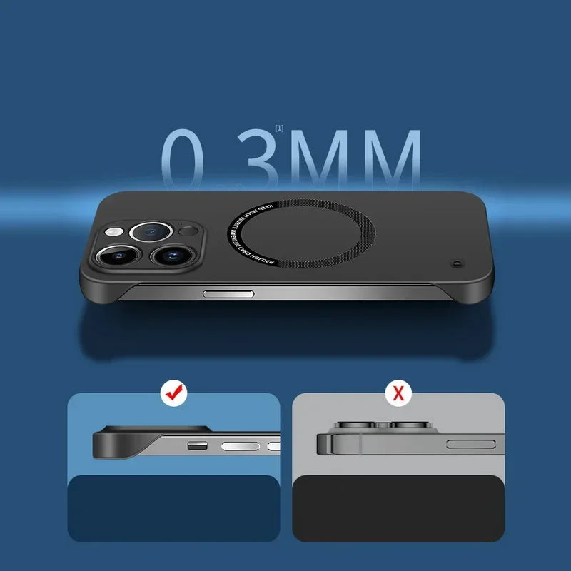 Hochwertige Leder MagSafe Case: Magnetische iPhone-Hülle | Stoßfestes Cover mit Kameraschutzabdeckung – Panzertasche für Apple iPhone 16/15/14/13/12 Pro Max Plus Mini | Luxus Handyhülle