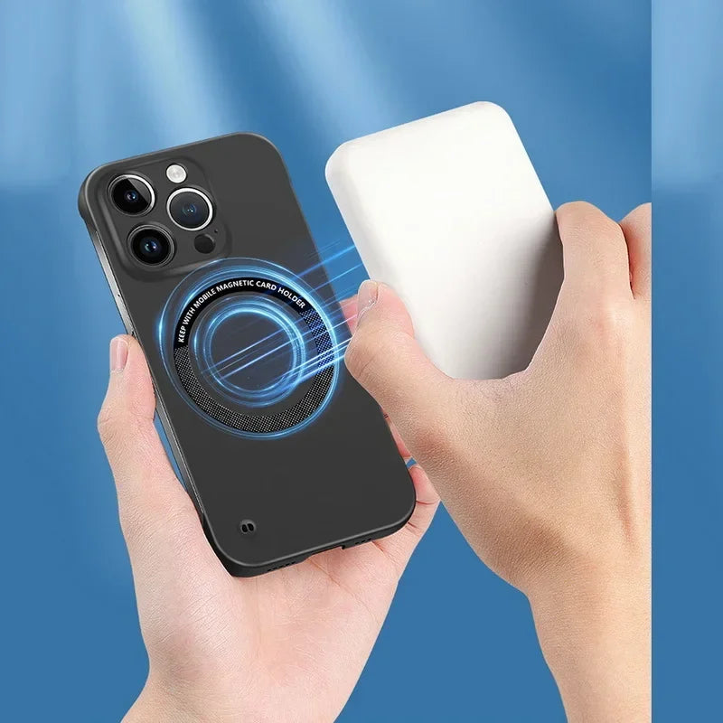 Hochwertige Leder MagSafe Case: Magnetische iPhone-Hülle | Stoßfestes Cover mit Kameraschutzabdeckung – Panzertasche für Apple iPhone 16/15/14/13/12 Pro Max Plus Mini | Luxus Handyhülle