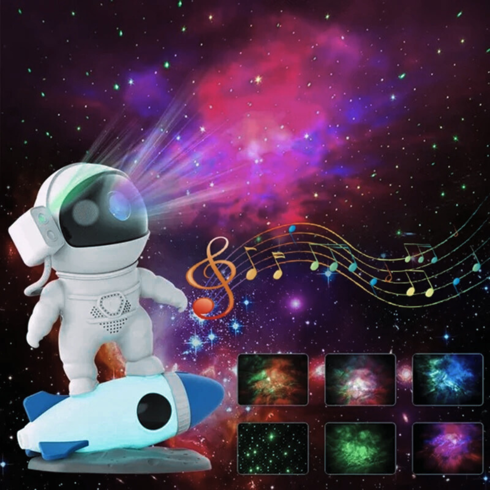 Premium Astronaut Bluetooth-Lautsprecher mit Smart Wecker: FM Radio, Elektronisches Schlaf-Nachtlicht, Tischuhr | Kompatibel mit iOS/Android, Smartphone, Laptop, Tablet, PC, Apple iPhone, iPad, MacBook, iOS, Android, Samsung  Tablet, Laptop, PC