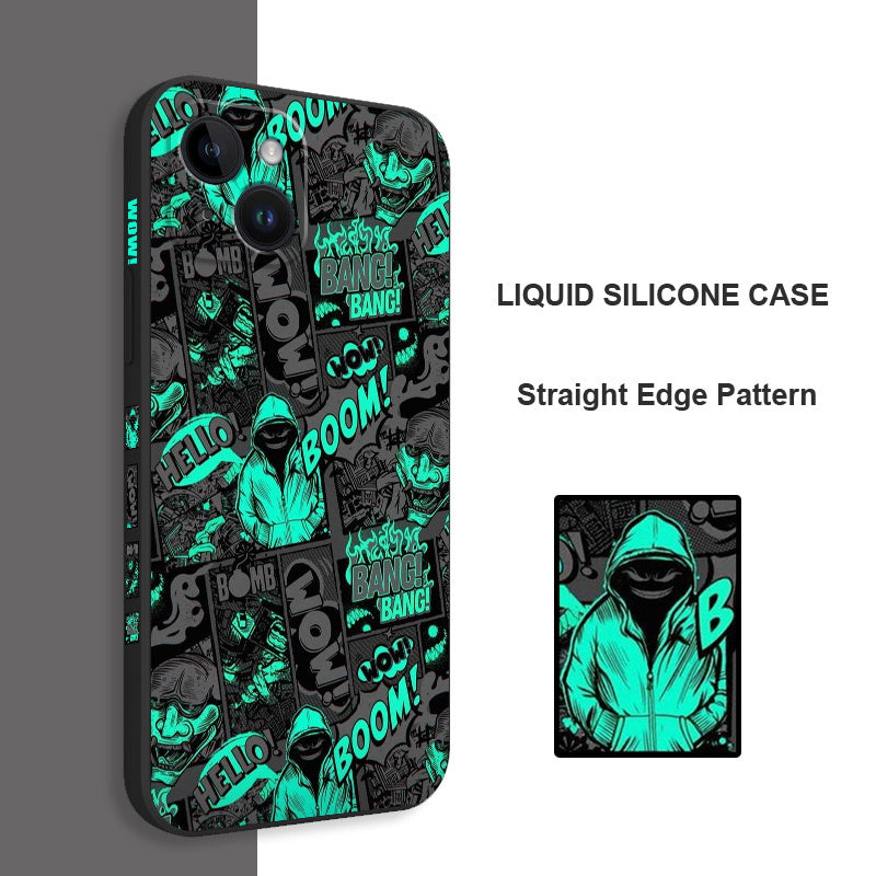 Hochwertige Dark-Side-Design iPhone-Hülle | MagSafe Case mit Kameralinsenschutzabdeckung für Apple iPhone 17/17 Air, 16/16e, 15, 14, 13 Pro Max Plus Cover | Panzertasche, Stoßstangenabdeckung Handyhülle | Premium-Silikon-Schutzhülle