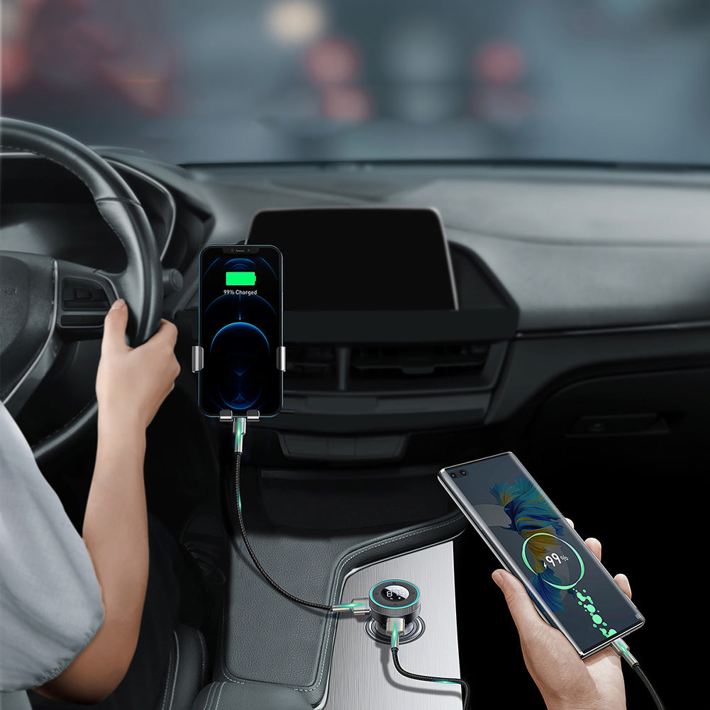 Hochwertiger FM-Transmitter, kabelloses Auto, Bluetooth 5.0, USB-Ladegerät, Auto-Aux-Radio, MP 3-Player, Musik, Freisprecheinrichtung Smartphones, Apple iPhone, Samsung, iOS & Android
