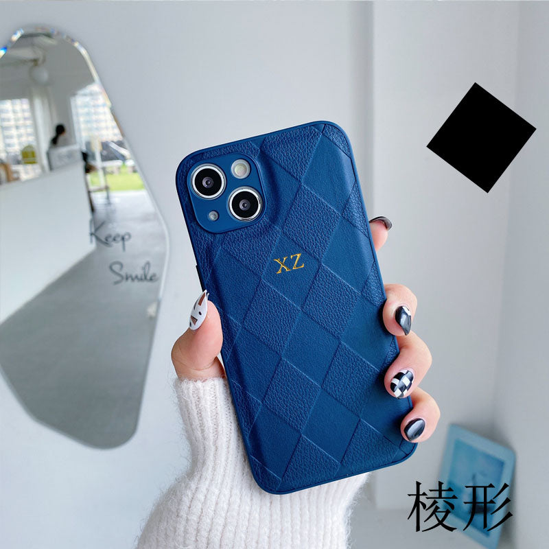 Personalisierte Luxus Leder iPhone Hülle für Apple iPhone 16/16e, 15, 14, 13, 12 Pro Max, Pro, Plus & Mini | Name, Initialen, Symbolen & Zahlen | Individuelles Case mit Gravur | MagSafe kompatibles Cover mit Kameraschutz & Echtleder