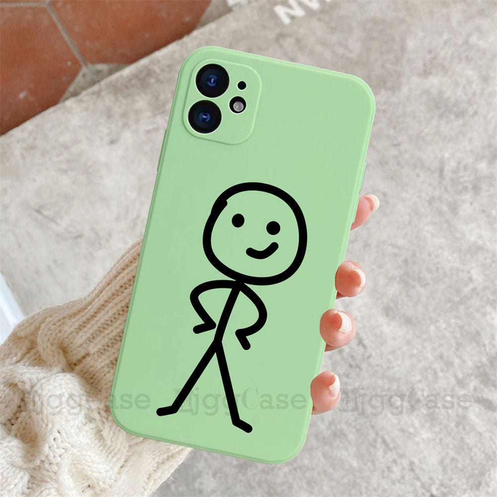 Hochwertige Cartoon-Matchman iPhone Hülle | Stoßfestes Mattes Weiches TPU-Silikon-Cover | MagSafe Case, Kameralinsenschutz für Apple iPhone 17/17 Air, 16/16e, 15, 14, 13 Pro Max Plus | Panzertasche, Stoßstangenabdeckung Handyhülle | Premium Schutzhülle