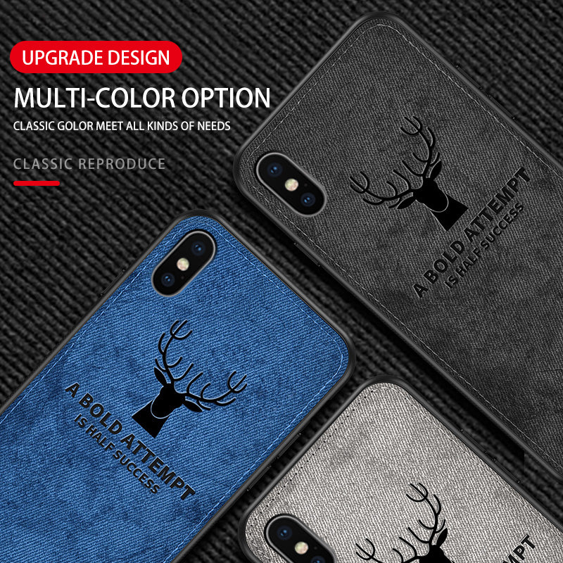 Luxus Stoßstange mit Hirsch-Design und motivierendem Spruch auf Leinwand iPhone-Hülle | MagSafe Case mit Kameraschutzabdeckung | Cover für Apple iPhone 17/17 Air, 16/16e, 15, 14, 13 Pro Max Plus | Panzertasche Hochwertige Handyhülle