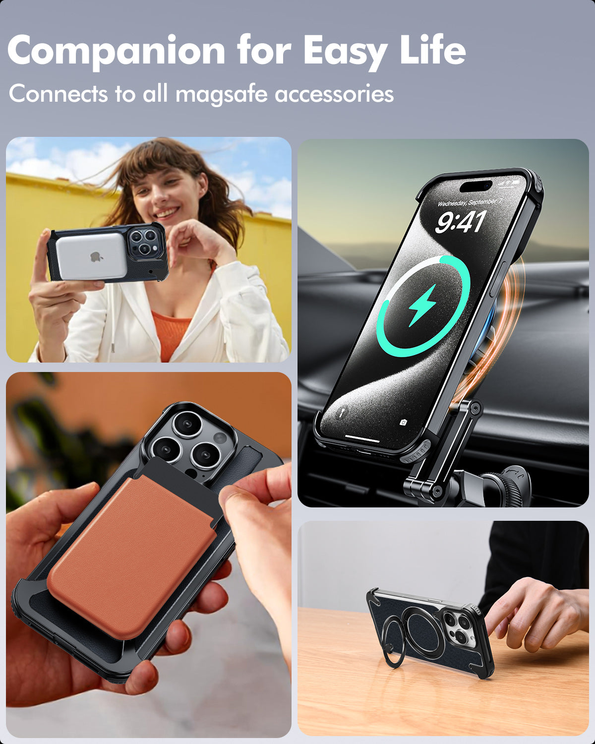Premium Ultradünne Magnetische Randlose Matte Metall-Aluminiumständer iPhone-Hülle | MagSafe-Case Rundumschutz, Kameralinsenschutz für Apple iPhone 16/15/14/13/12 Pro Max, Pro, Plus, e, Mini Cover | Stoßfeste Panzertasche, Stoßstangenabdeckung Schutzhülle