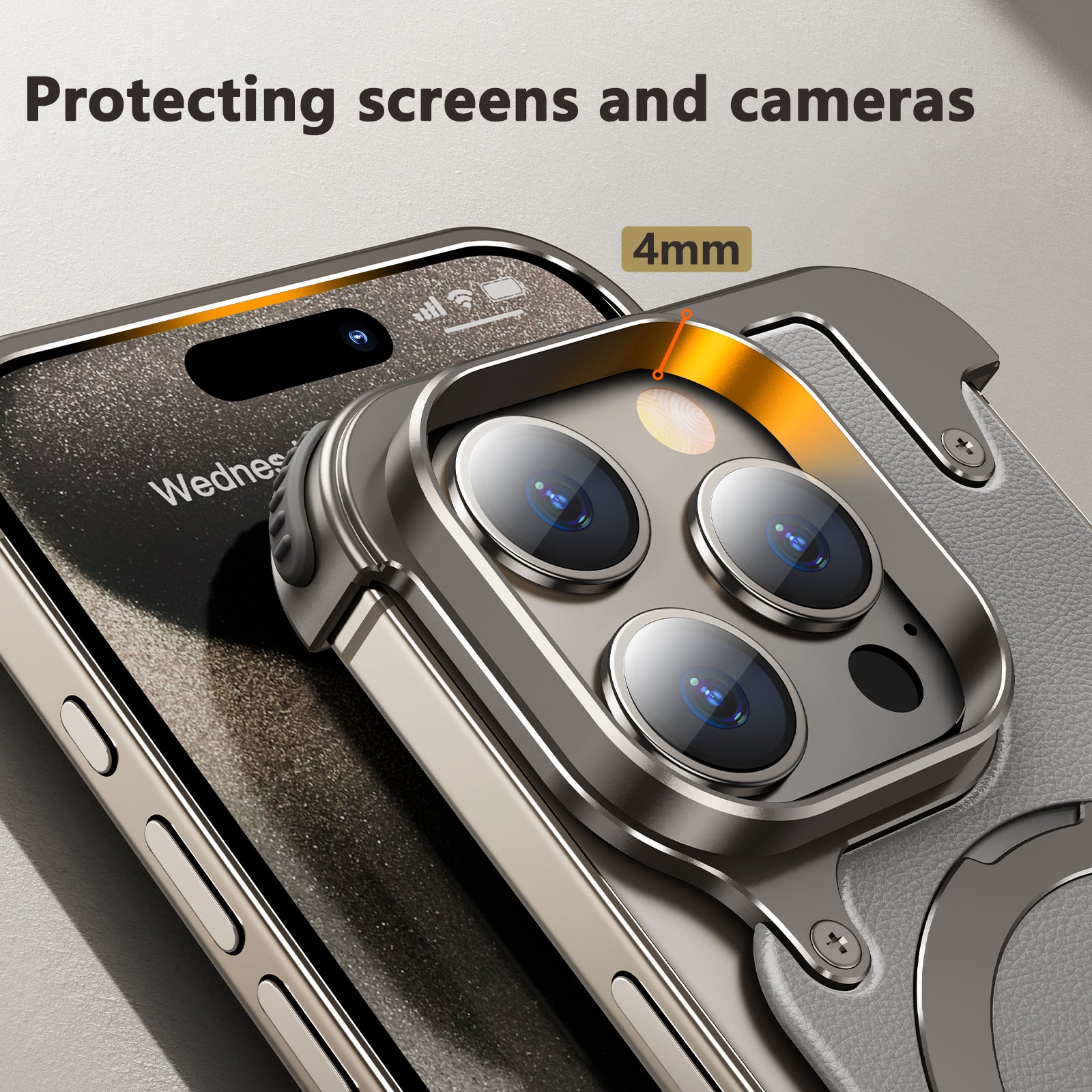 Premium Ultradünne Magnetische Randlose Matte Metall-Aluminiumständer iPhone-Hülle | MagSafe-Case Rundumschutz, Kameralinsenschutz für Apple iPhone 16/15/14/13/12 Pro Max, Pro, Plus, e, Mini Cover | Stoßfeste Panzertasche, Stoßstangenabdeckung Schutzhülle