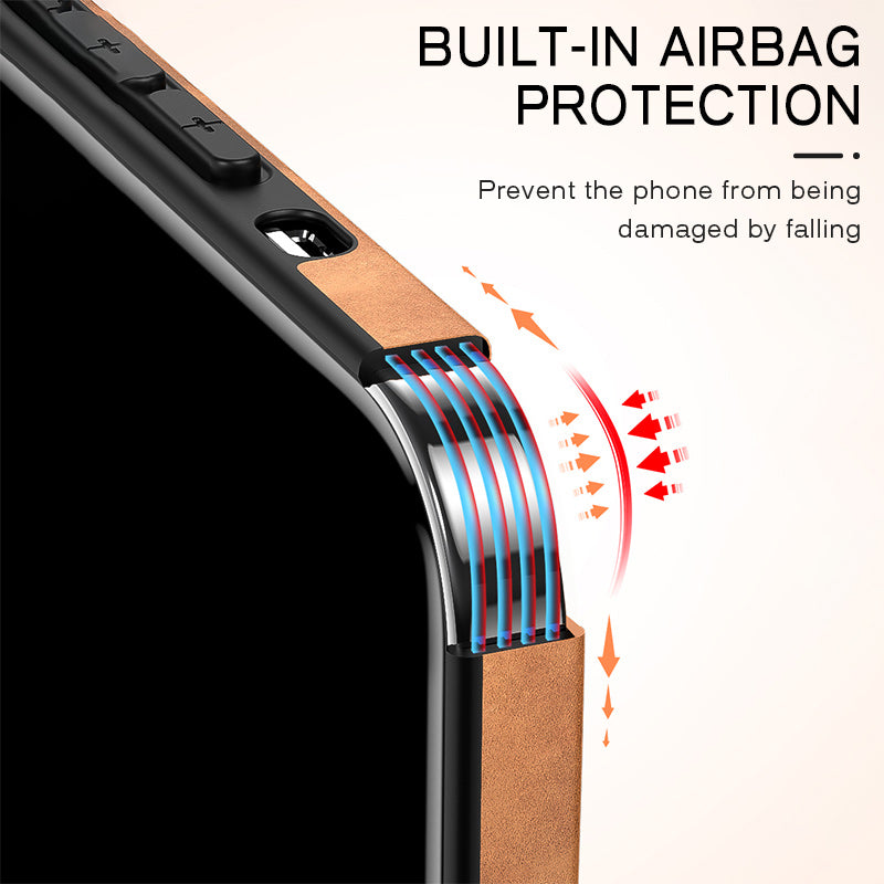 Hochwertige Leder-iPhone-Hülle mit stoßfester Kameraschutzabdeckung Tasche | MagSafe Case für Apple iPhone 16/15/14/13/12 Pro Max Plus Mini | Panzer-Cover Handyhülle