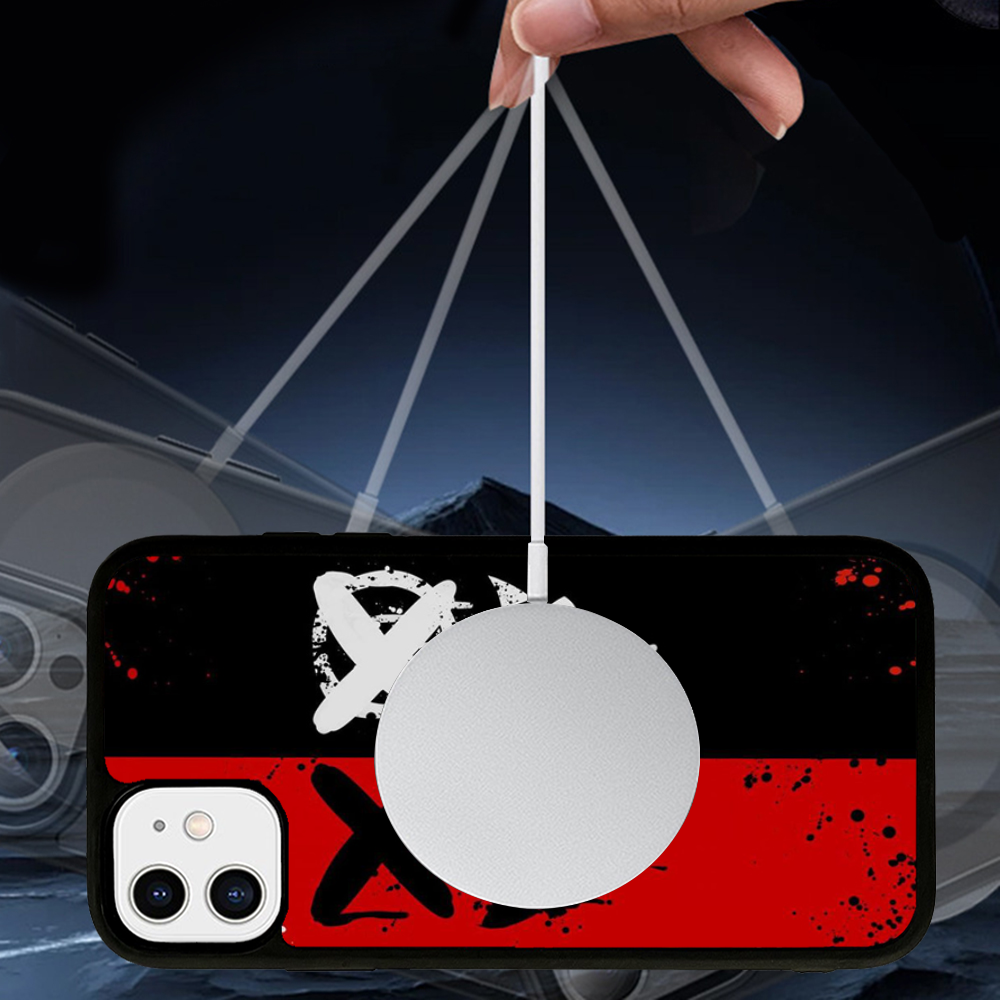 Premium Robuste Teufel Bad Boy Design iPhone Hülle | MagSafe-Case mit Rundumschutz & Kameralinsenschutz für Apple iPhone 16/15/14/13/12 Pro Max, Pro, Plus, e & Mini Cover | Stoßfeste Handyhülle mit Panzertasche & Stoßstangenabdeckung