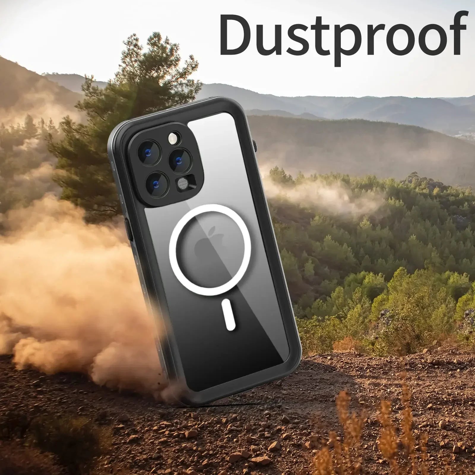 Premium IP68 Wasserdichte Magnet-Hülle mit MagSafe für Apple iPhone 16/16e, 15, 14, 13, 12 Pro Max, Pro, Plus & Mini: 360° Vollschutz Case, Militärpanzer-Design | Staubdicht, Stoßfest Cover mit Kameraschutz | Ideal für Tauchen und Schwimmen