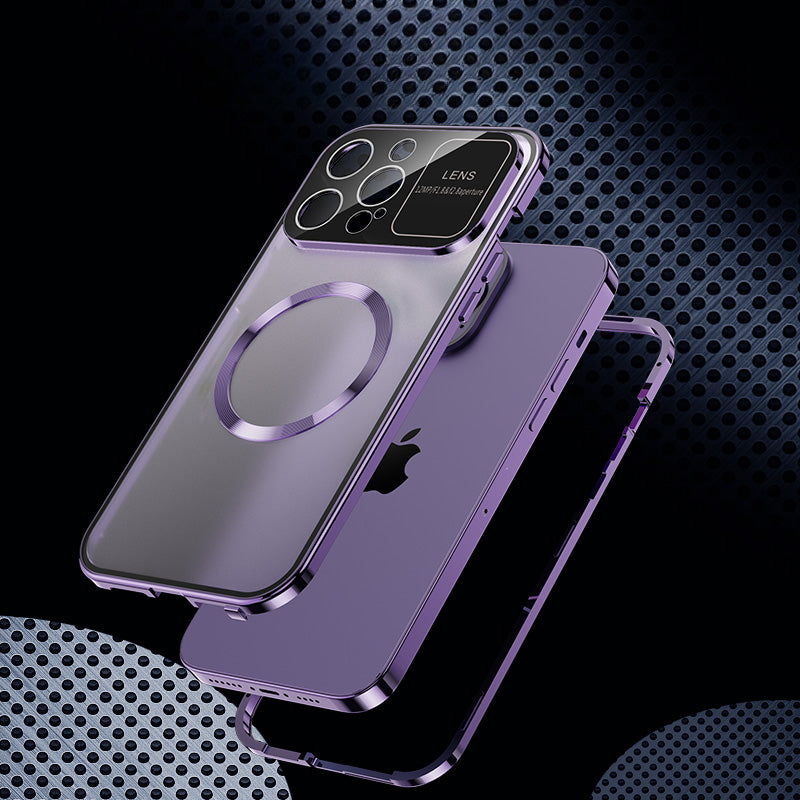 iPhone Hülle mit MagSafe: Premium Doppelseitiges HD-Glas Case, Kabellosem Laden, Kameraobjektivschutz | Stoßfestes Cover, Kameraschutzabdeckung – Magnetische Panzertasche für Apple iPhone 16/16e, 15, 14, 13, 12 Pro Max, Pro, Plus & Mini | Luxus Handyhülle