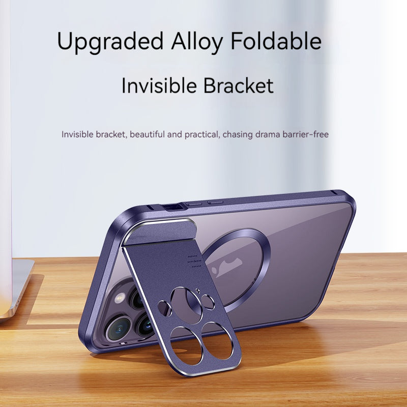 Premium iPhone Hülle mit MagSafe: Rundumschutz, Metallständer, magnetischer Kameraschutz | Aromatherapie, Unsichtbarer Objektivhalter | Case für Apple iPhone 16/16e, 15, 14, 13, 12 Pro Max, Pro, Plus, Mini | Stoßfest, Panzertasche, Stoßstangenabdeckung