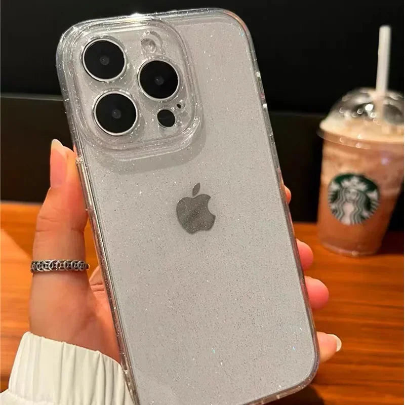 Luxus Bling Glitzer Transparente Stoßfeste Hülle für Apple iPhone 16/15/14/13/12 Pro Max Plus Mini | Stilvoll & Schützend