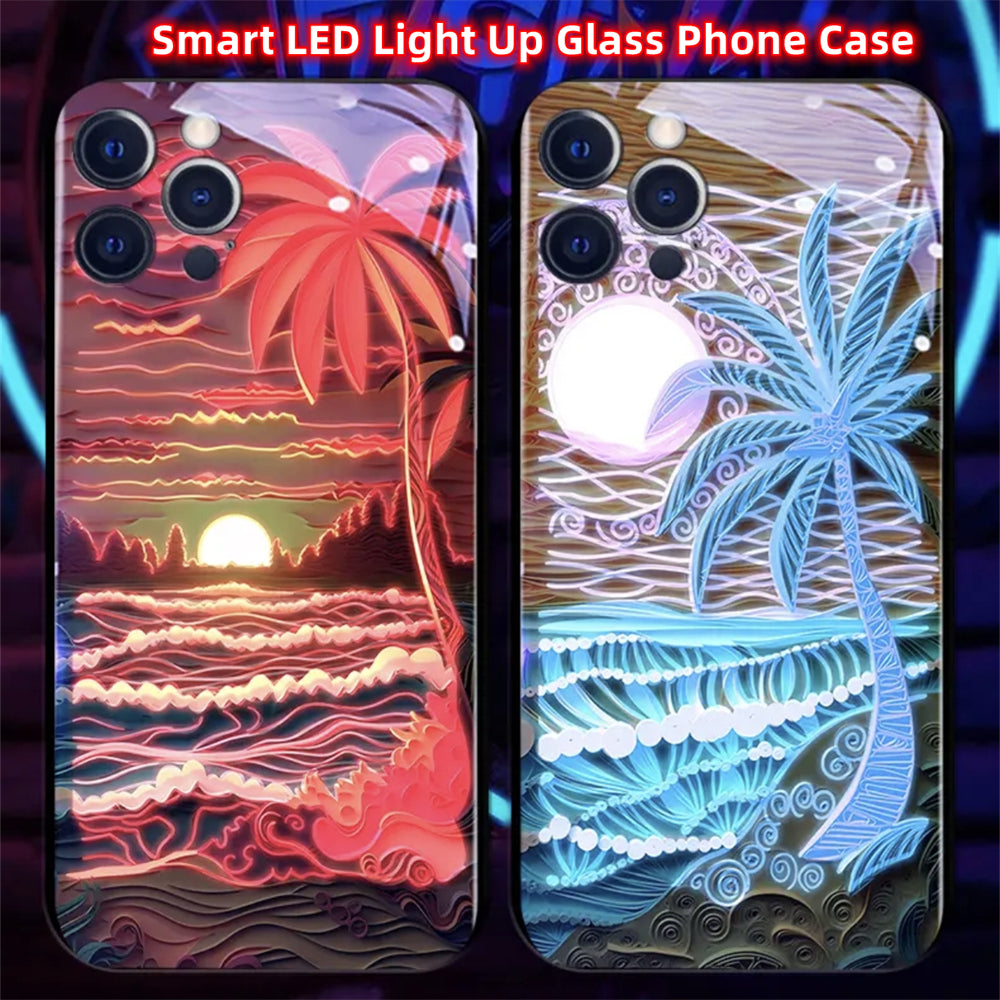 Luxus-Design: Romantische Strandlandschaft bei Nacht iPhone-Hülle | MagSafe Case für Apple iPhone 16/15/14/13/12 Pro Max Plus Mini | Tasche mit Panzer-Cover & Kameraschutzabdeckung | Schützende Handyhülle