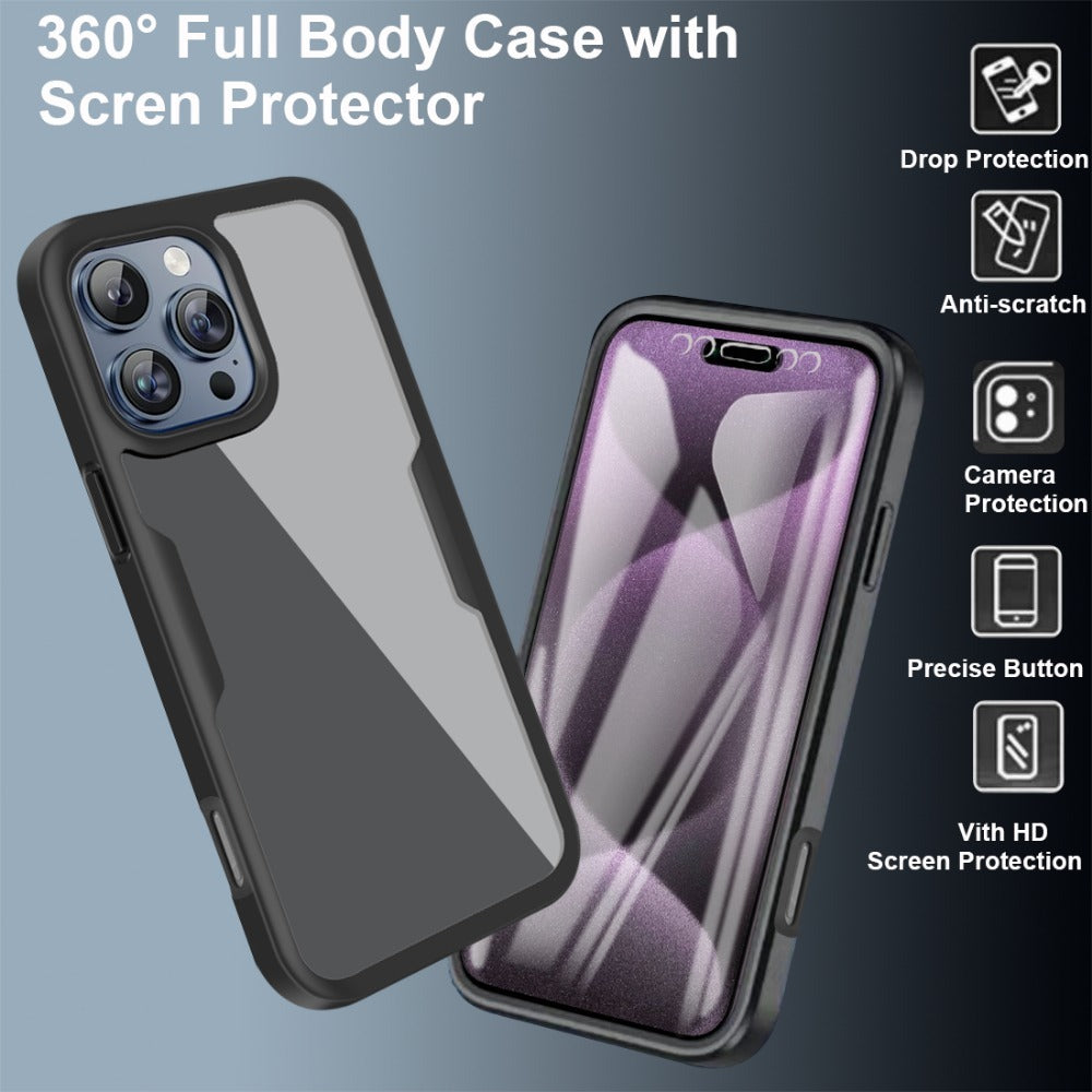 Hochwertige Transparente 360 Grad Silikon-Schutz iPhone Hülle mit MagSafe | Rundumschutz und Kameralinsenschutz für Apple iPhone 16/16e, 15, 14, 13, 12 Pro Max, Pro, Plus & Mini Cover | Panzertasche und Stoßstangenabdeckung | Hochwertige Handyhülle