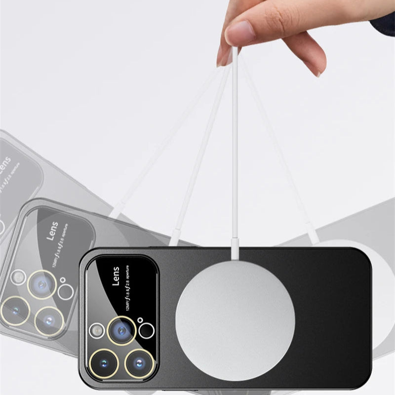 Premium iPhone Hülle mit 360 Grad Rotierender Gyro-Standfunktion und Faltbarem Halter | MagSafe Case mit Rundumschutz und Kameralinsenschutz für iPhone 16/15/14/13/12 Pro Max, Plus, Mini Cover | Panzertasche und Stoßsgenabdeckung | Hochwertige Schutzhülle