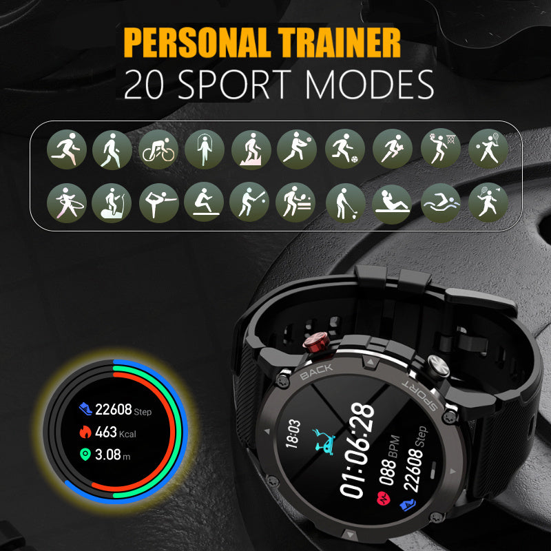 Premium Outdoor-Smartwatch mit GPS, Kompass, NFC-Zugang, IP68 Wasserdicht, Fitness- & Gesundheits-Tracker, 400mAh Akku, Herzfrequenzmesser – Robuste Full-Touch Uhr für Damen & Herren, Unisex-Design, ideal für Wandern, Sport & Alltag