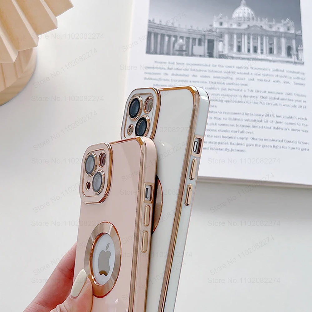 Luxus Apple iPhone Hülle | MagSafe kompatibel, Kameraobjektiv-Schutz, Displayschutz | Ultra Dünn, Stoßfest, Magnetisch, Rundum-Schutz Cover – Kristallklares Glas, Veredelte Kanten, Silikon-Design, Langlebig & Elegant