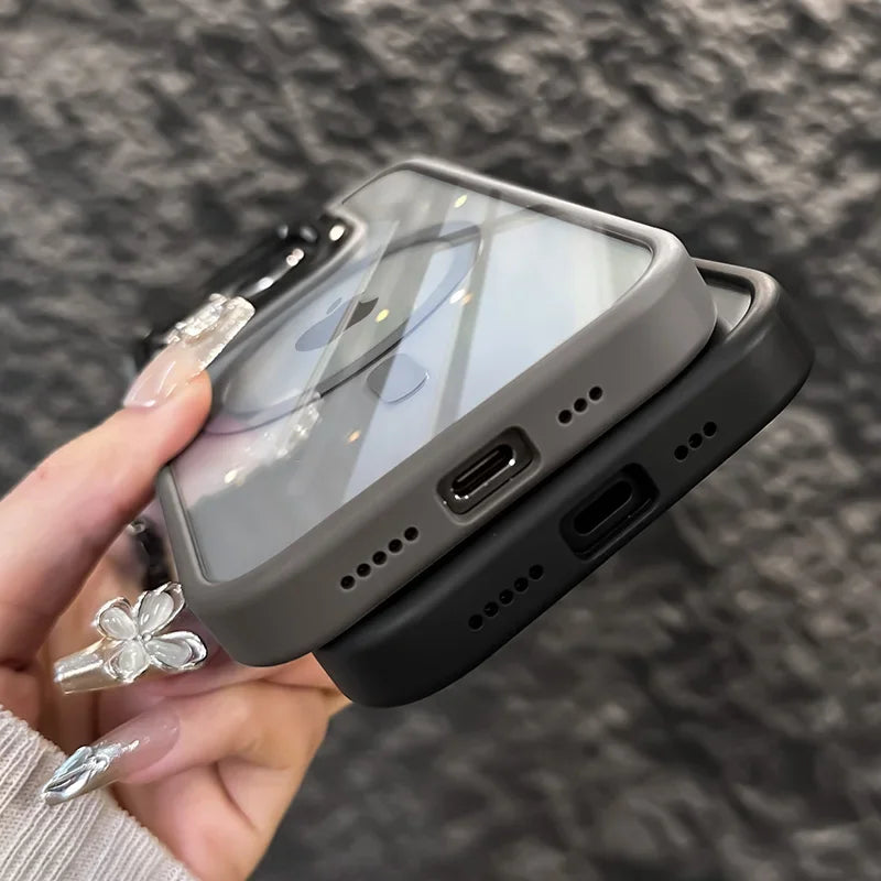 Premium iPhone Hülle Klar HD | Magnetische MagSafe & Kabelloses Laden | Stoßfeste Transparente Hybrid Rüstung mit Kameraobjektiv-Schutz für Apple iPhone 16/16e, 15, 14, 13, 12 Pro Max, Pro, Plus & Mini