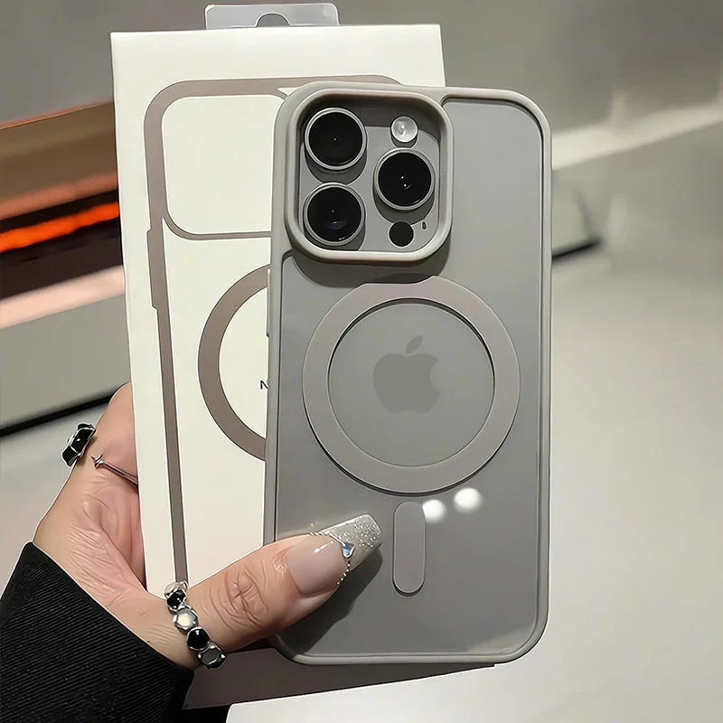 Premium iPhone Hülle Klar HD | Magnetische MagSafe & Kabelloses Laden | Stoßfeste Transparente Hybrid Rüstung mit Kameraobjektiv-Schutz für Apple iPhone 16/16e, 15, 14, 13, 12 Pro Max, Pro, Plus & Mini
