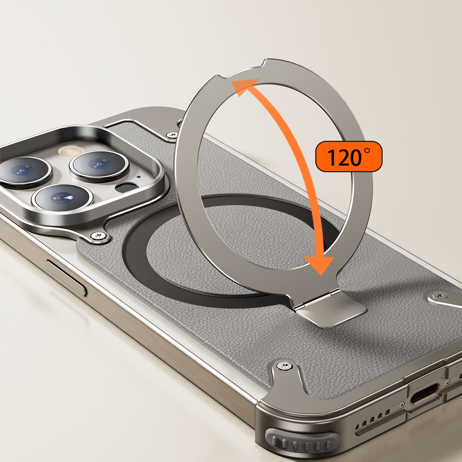 Premium Ultradünne Magnetische Randlose Matte Metall-Aluminiumständer iPhone-Hülle | MagSafe-Case Rundumschutz, Kameralinsenschutz für Apple iPhone 16/15/14/13/12 Pro Max, Pro, Plus, e, Mini Cover | Stoßfeste Panzertasche, Stoßstangenabdeckung Schutzhülle