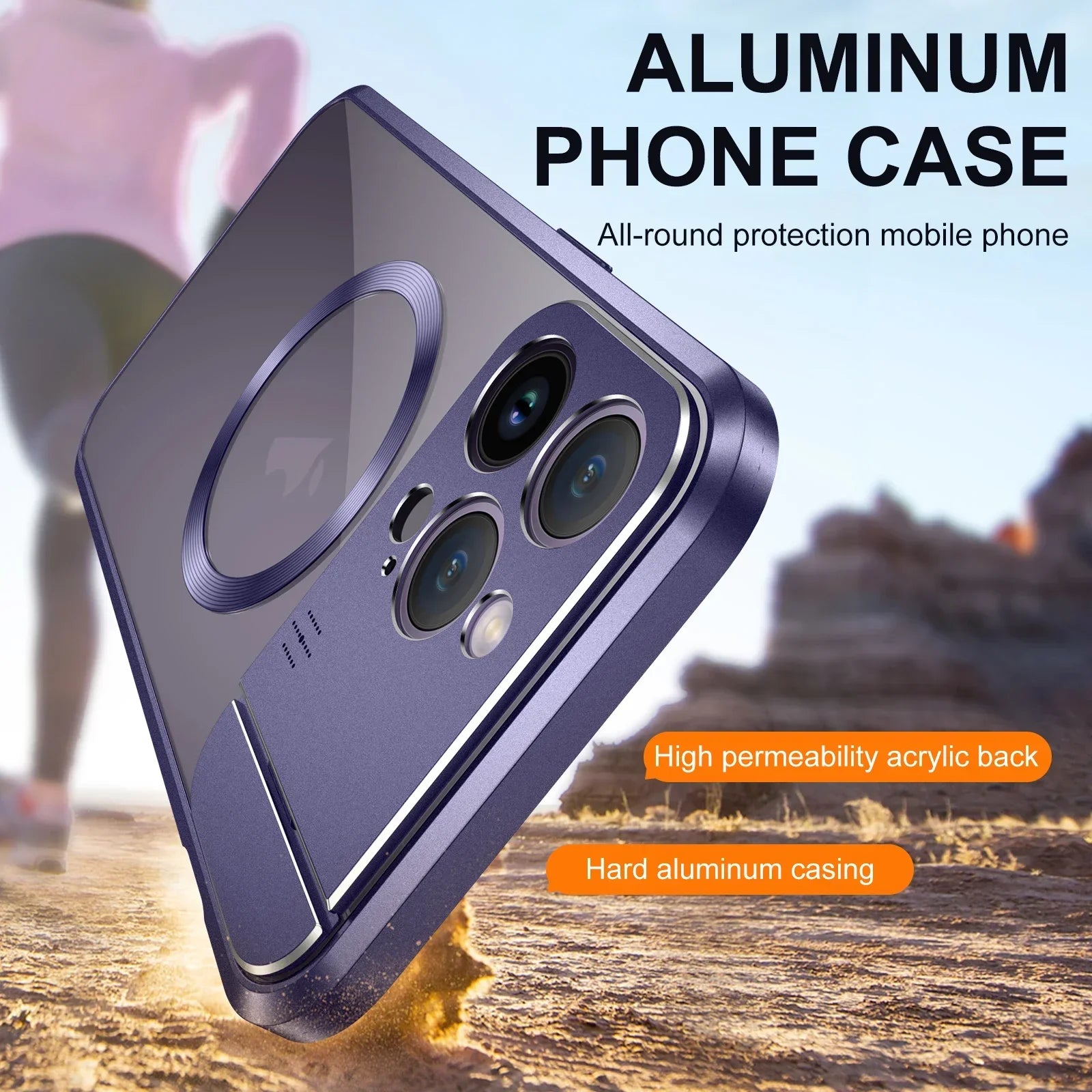 Premium iPhone Hülle mit MagSafe: Rundumschutz, Metallständer, magnetischer Kameraschutz | Aromatherapie, Unsichtbarer Objektivhalter | Case für Apple iPhone 16/16e, 15, 14, 13, 12 Pro Max, Pro, Plus, Mini | Stoßfest, Panzertasche, Stoßstangenabdeckung