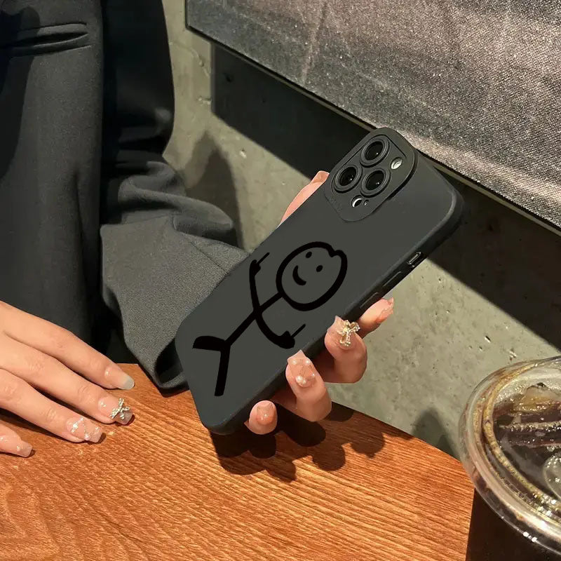 Hochwertige Cartoon-Matchman iPhone Hülle | Stoßfestes Mattes Weiches TPU-Silikon-Cover | MagSafe Case, Kameralinsenschutz für Apple iPhone 17/17 Air, 16/16e, 15, 14, 13 Pro Max Plus | Panzertasche, Stoßstangenabdeckung Handyhülle | Premium Schutzhülle