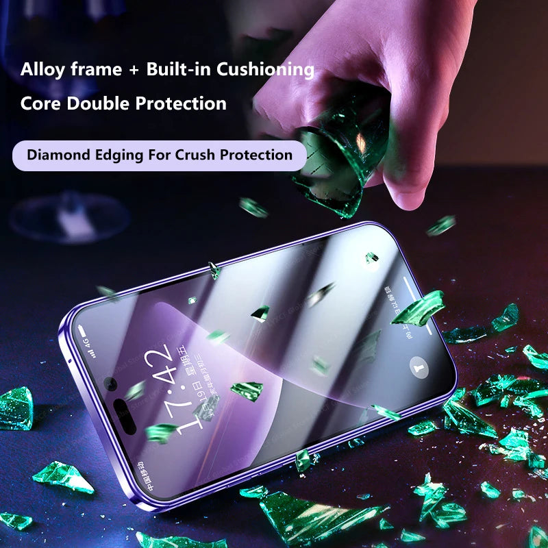 Luxus Ultra-Dünne iPhone Hülle mit 360° Vollschutz aus Metall und Glas | MagSafe-kompatibel, Magnetische Adsorption | Stoßfest mit Kameraschutz, Panzer-Schutzhülle | Stilvolle Handyhülle Apple iPhone 16/16e, 15, 14, 13, 12 Pro Max, Pro, Plus & Mini Cover