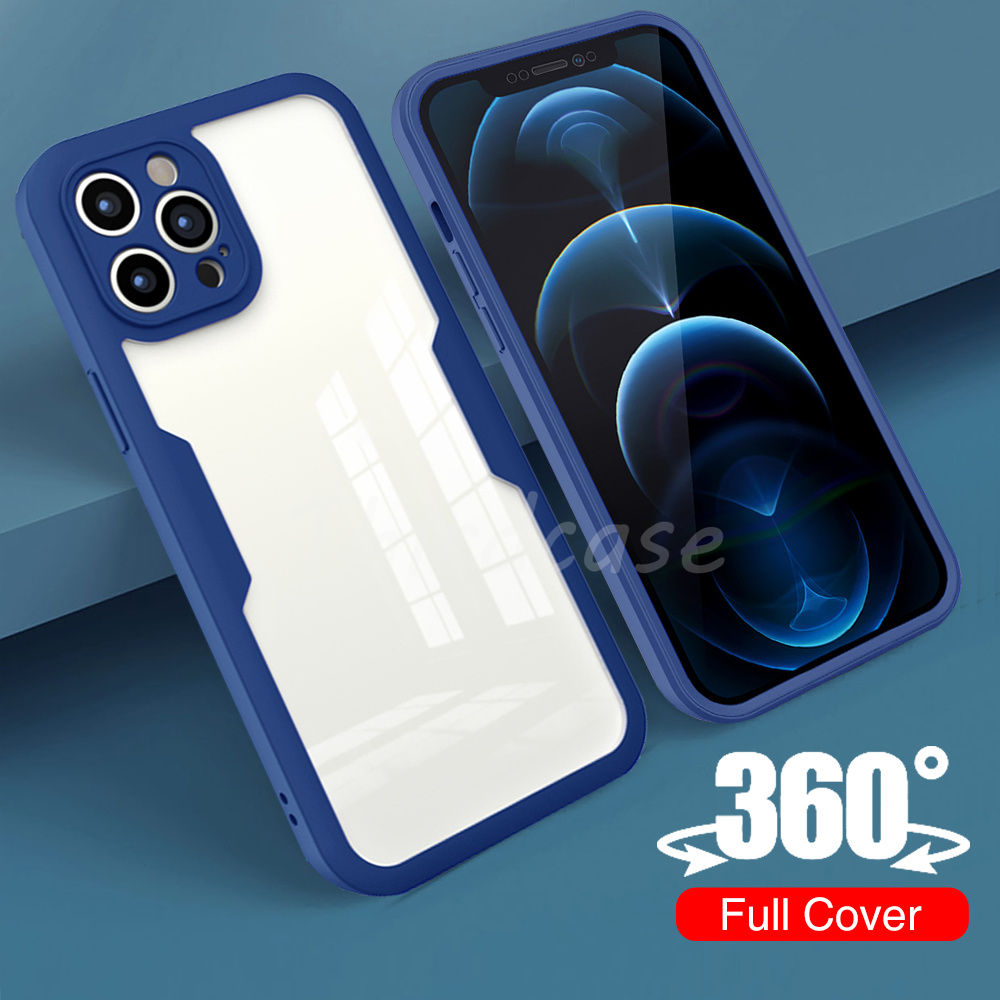 Hochwertige Transparente 360 Grad Silikon-Schutz iPhone Hülle mit MagSafe | Rundumschutz und Kameralinsenschutz für Apple iPhone 16/16e, 15, 14, 13, 12 Pro Max, Pro, Plus & Mini Cover | Panzertasche und Stoßstangenabdeckung | Hochwertige Handyhülle