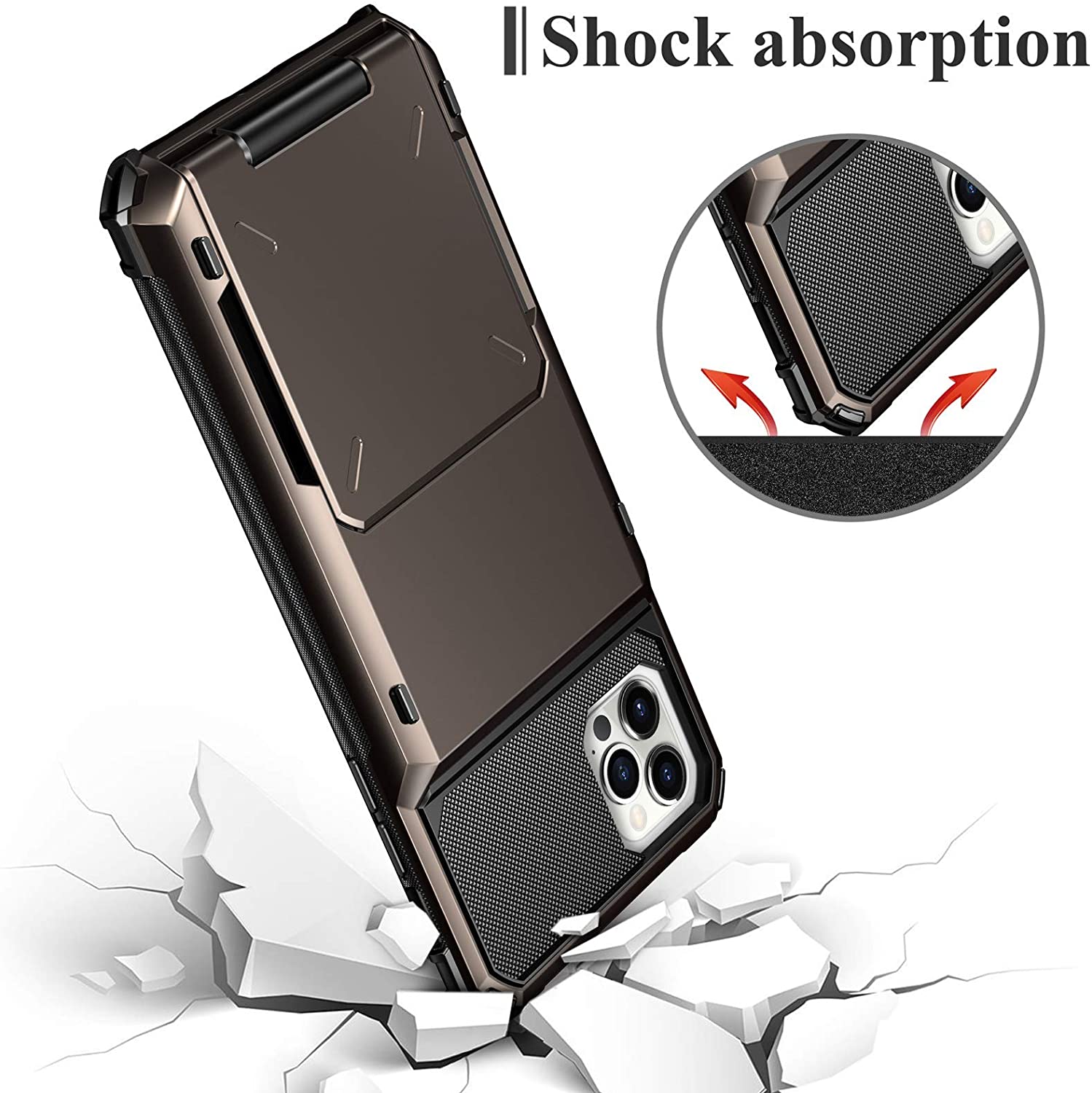 Hochwertige Brieftasche mit 4-Karten-Steckplatz Kreditkartenhalter Abdeckung iPhone Hülle | MagSafe Case Rundumschutz und Kameralinsenschutzabdeckung für Apple iPhone 16/15/14/13/12 Pro Max Plus Mini | Panzertasche Handyhülle | Premium Wallet Schutzhülle
