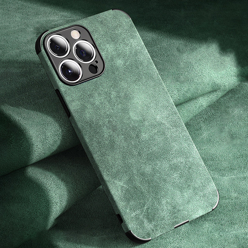 Hochwertige Leder-iPhone-Hülle mit stoßfester Kameraschutzabdeckung Tasche | MagSafe Case für Apple iPhone 16/15/14/13/12 Pro Max Plus Mini | Panzer-Cover Handyhülle
