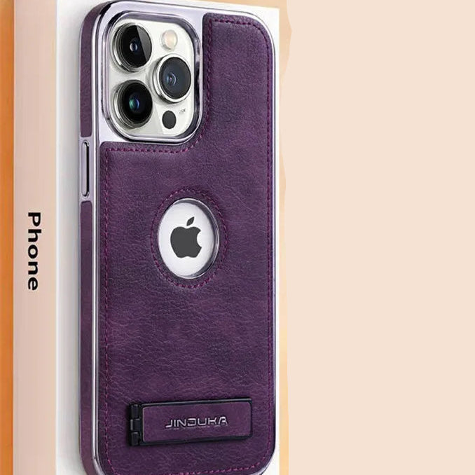 Hochwertige Ultra dünne stoßfeste Leder Textur iPhone Hülle | MagSafe Case mit Kameralinsenschutzabdeckung für Apple iPhone 16/15/14/13/12 Pro Max Plus Mini Cover | Panzertasche, Stoßstangenabdeckung Handyhülle | Premium Schutzhülle