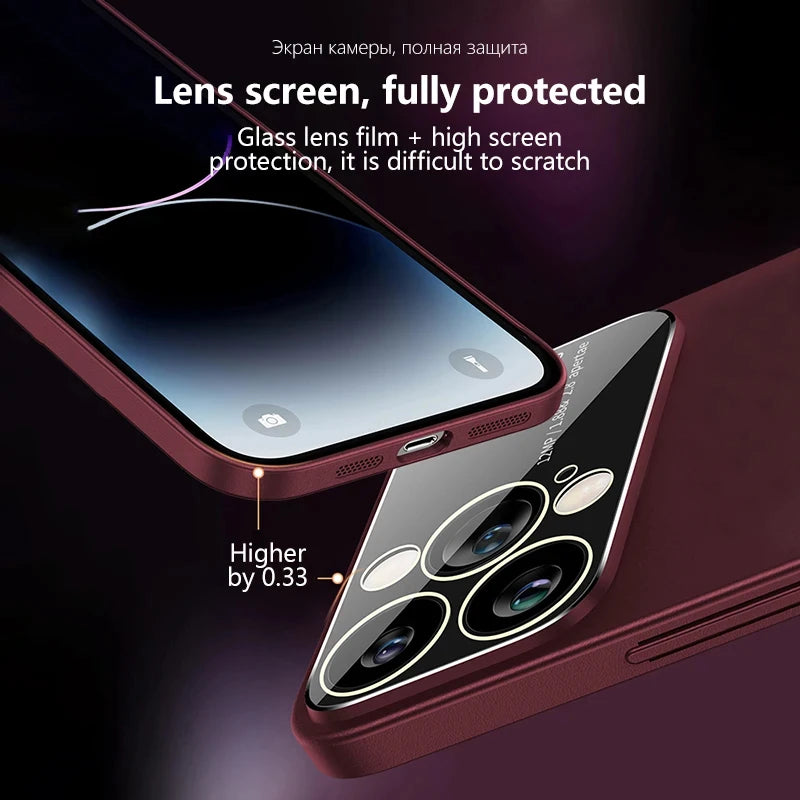 iPhone Hülle mit MagSafe: Premium Doppelseitiges HD-Glas Case, Kabellosem Laden, Kameraobjektivschutz | Stoßfestes Cover, Kameraschutzabdeckung – Magnetische Panzertasche für Apple iPhone 16/16e, 15, 14, 13, 12 Pro Max, Pro, Plus & Mini | Luxus Handyhülle
