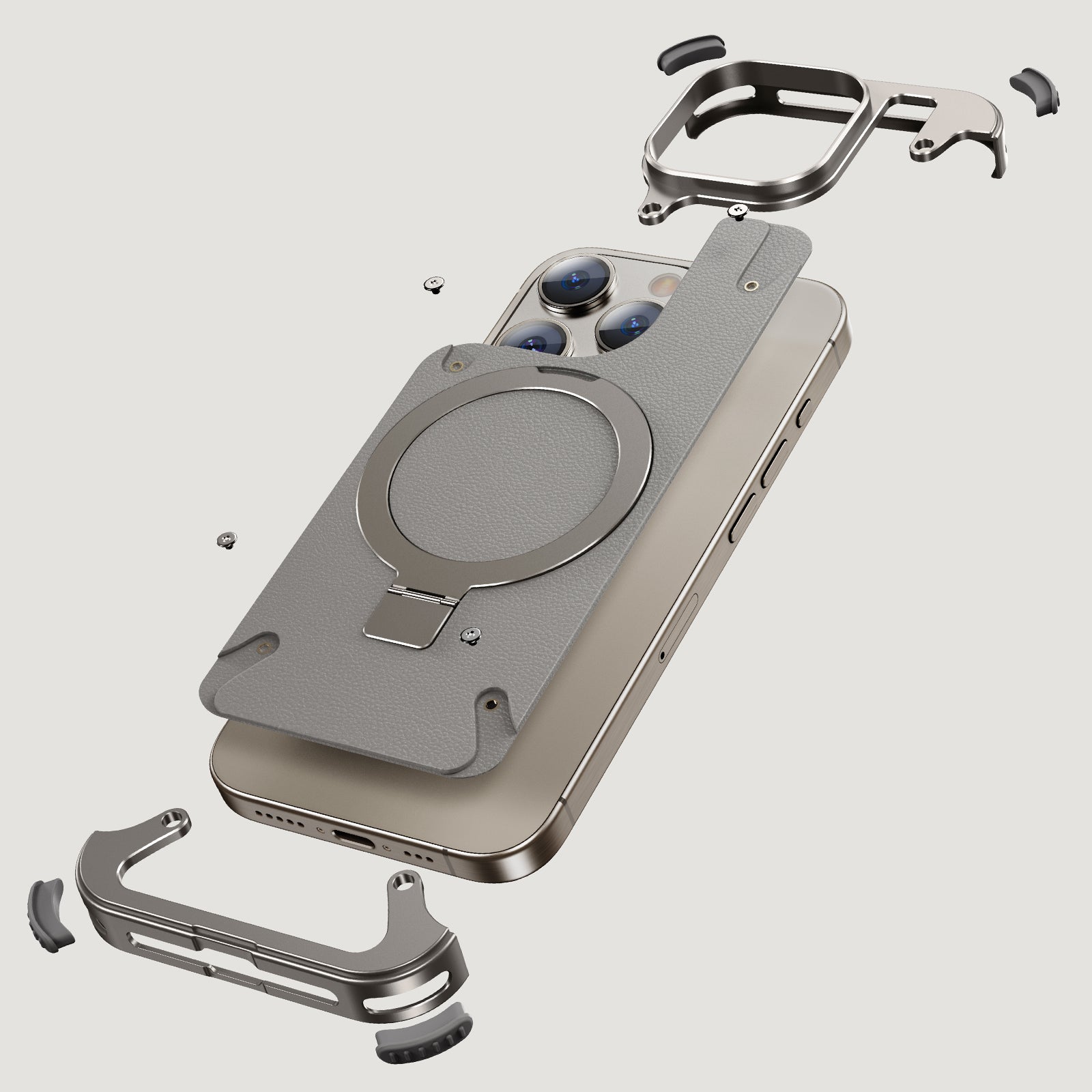 Premium Ultradünne Magnetische Randlose Matte Metall-Aluminiumständer iPhone-Hülle | MagSafe-Case Rundumschutz, Kameralinsenschutz für Apple iPhone 16/15/14/13/12 Pro Max, Pro, Plus, e, Mini Cover | Stoßfeste Panzertasche, Stoßstangenabdeckung Schutzhülle