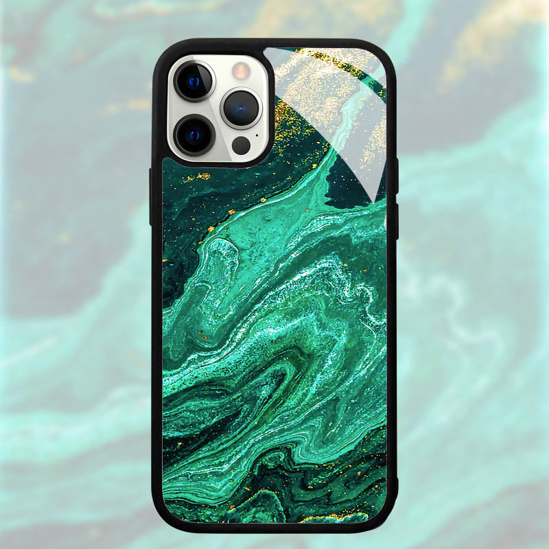 Luxus Gold-Rahmen Marmor iPhone-Hülle Stoßfestes Case | MagSafe Handyhülle für Apple iPhone 16/15/14/13/12 Pro Max Plus Mini | Kameraschutzabdeckung, Tasche & Panzer-Schutzhülle