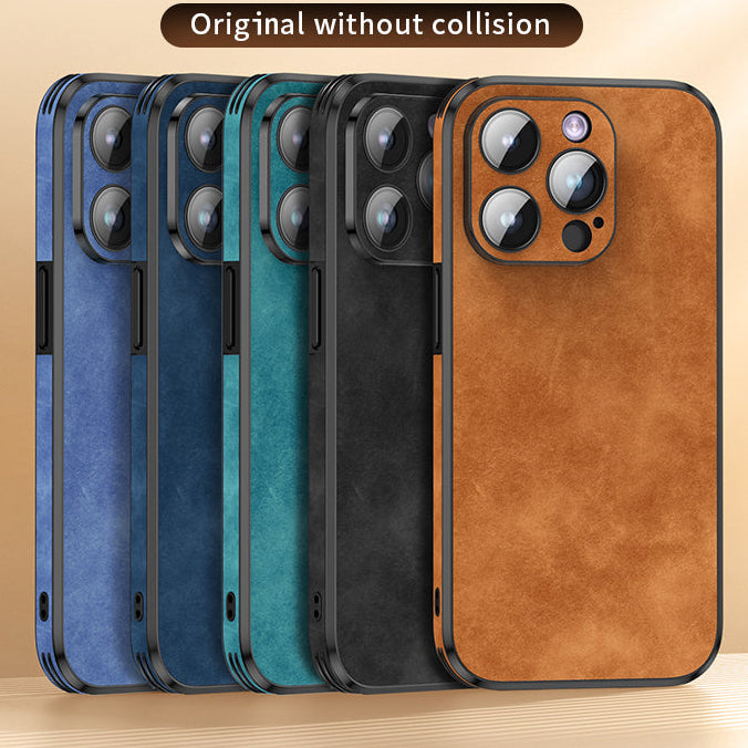 Hochwertige Leder-iPhone-Hülle mit stoßfester Kameraschutzabdeckung Tasche | MagSafe Case für Apple iPhone 16/15/14/13/12 Pro Max Plus Mini | Panzer-Cover Handyhülle