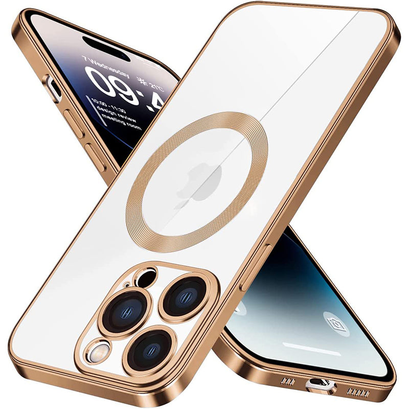 Luxus Ultra-Dünne iPhone Hülle mit MagSafe: 360° Vollschutz aus Metall und Glas, Magnetische Adsorption | Stoßfest mit Glasobjektiv-Kameraschutz, Panzer-Schutzhülle | Stilvolle Handyhülle Apple iPhone 16/16e, 15, 14, 13, 12 Pro Max, Pro, Plus, Mini Cover
