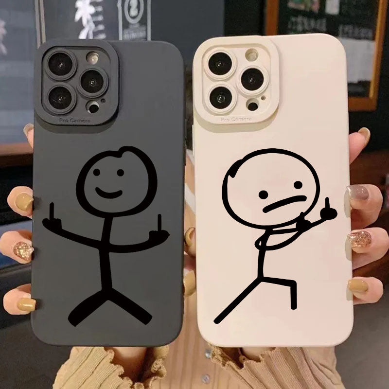Hochwertige Cartoon-Matchman iPhone Hülle | Stoßfestes Mattes Weiches TPU-Silikon-Cover | MagSafe Case, Kameralinsenschutz für Apple iPhone 17/17 Air, 16/16e, 15, 14, 13 Pro Max Plus | Panzertasche, Stoßstangenabdeckung Handyhülle | Premium Schutzhülle