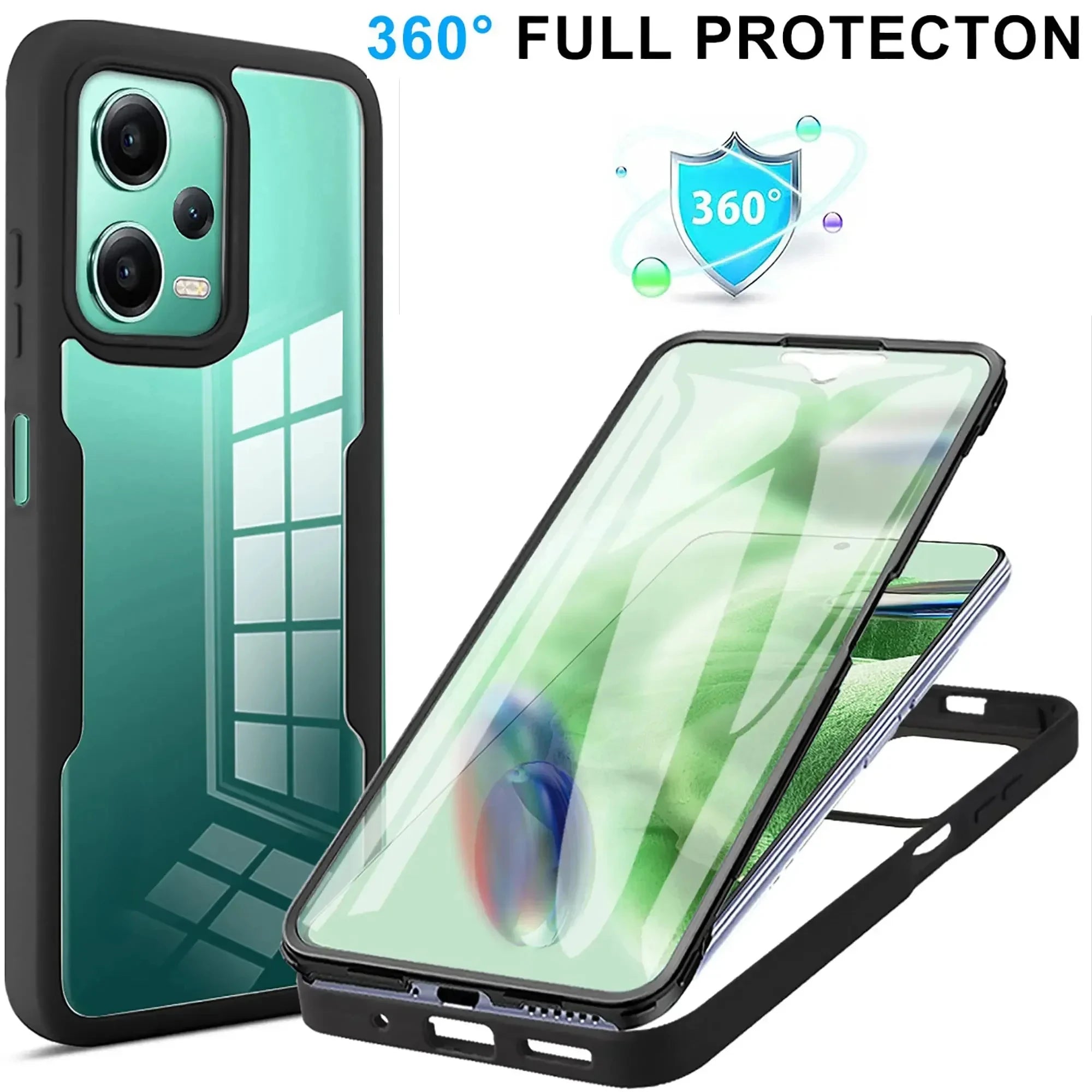 Hochwertige Transparente 360 Grad Silikon-Schutz iPhone Hülle mit MagSafe | Rundumschutz und Kameralinsenschutz für Apple iPhone 16/16e, 15, 14, 13, 12 Pro Max, Pro, Plus & Mini Cover | Panzertasche und Stoßstangenabdeckung | Hochwertige Handyhülle