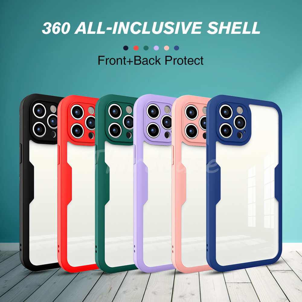Hochwertige Transparente 360 Grad Silikon-Schutz iPhone Hülle mit MagSafe | Rundumschutz und Kameralinsenschutz für Apple iPhone 16/16e, 15, 14, 13, 12 Pro Max, Pro, Plus & Mini Cover | Panzertasche und Stoßstangenabdeckung | Hochwertige Handyhülle