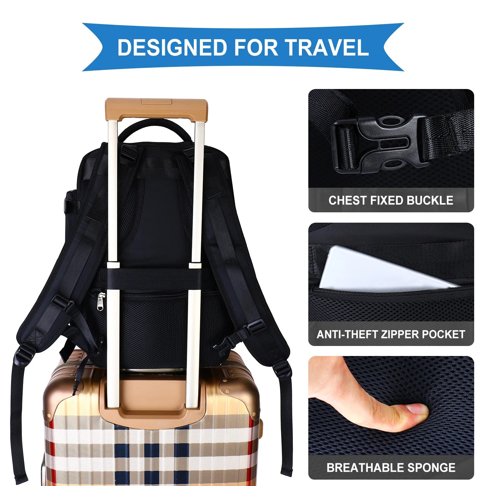Premium Laptop-Rucksack Unisex Herren & Damen – Limited Edition Business Rucksack wasserdicht mit USB-Anschluss, erweiterbar, großer Stauraum, für MacBook & Laptop 13–17 Zoll – Arbeit, Uni, Reisen, Alltag