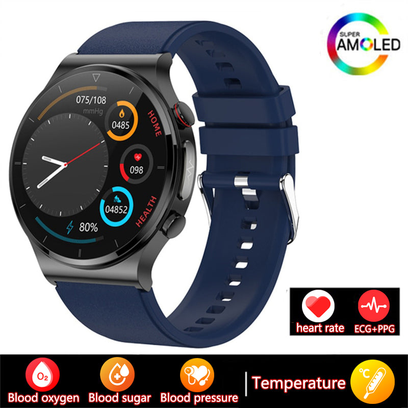 Premium Smartwatch für Männer | Uhr 4 Pro mit AMOLED HD Bildschirm Bluetooth Anruf, GPS Herzfrequenzmessung