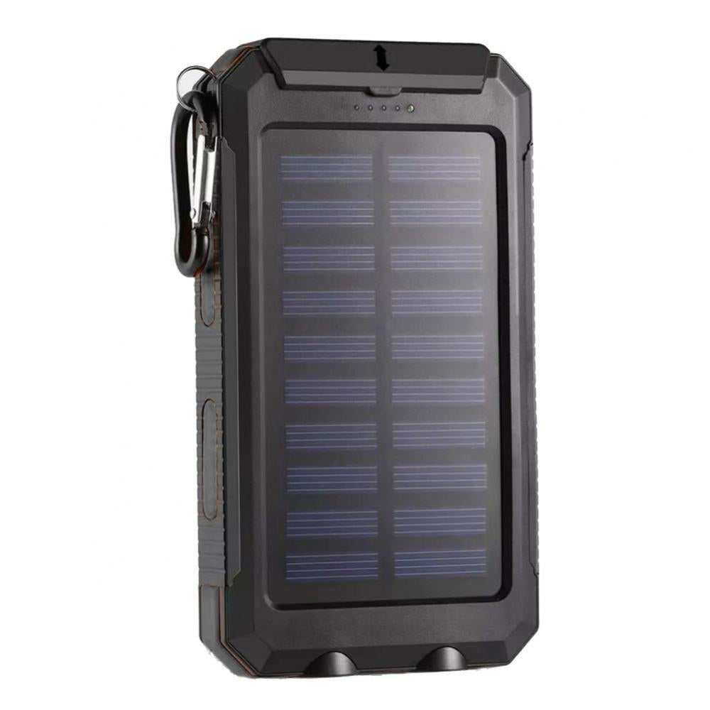 Premium Power Bank 20000mAh Solar Ladegerät | Tragbarer Externer Akku mit 5V Schnellaufladung und super heller Taschenlampe für Smartphones, Apple iPhone, Samsung, iOS & Android  unterwegs