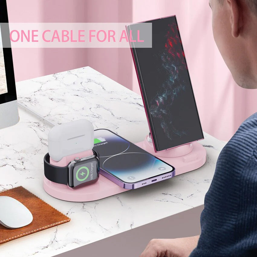 7-in-1 Ladestation Schnelle Kabellose Ladegerät | Schnellladestation, Watch, AirPods, Smartphones, Apple iPhone, Samsung, iOS & Android Schnellladegerät Charging Station