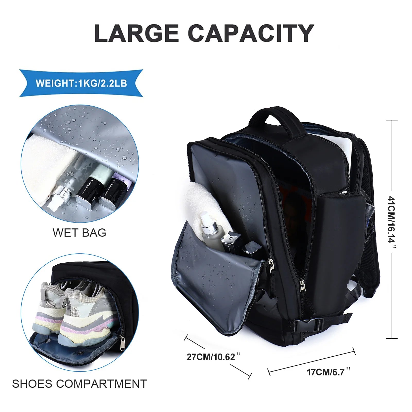 Premium Laptop-Rucksack Unisex Herren & Damen – Limited Edition Business Rucksack wasserdicht mit USB-Anschluss, erweiterbar, großer Stauraum, für MacBook & Laptop 13–17 Zoll – Arbeit, Uni, Reisen, Alltag