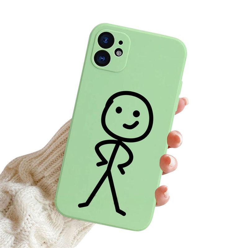 Hochwertige Cartoon-Matchman iPhone Hülle | Stoßfestes Mattes Weiches TPU-Silikon-Cover | MagSafe Case, Kameralinsenschutz für Apple iPhone 17/17 Air, 16/16e, 15, 14, 13 Pro Max Plus | Panzertasche, Stoßstangenabdeckung Handyhülle | Premium Schutzhülle