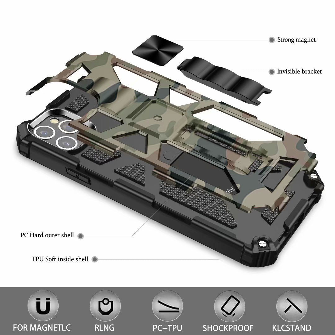 Hochwertige Hybrid-Militärpanzerung iPhone-Hülle MagSafe